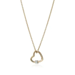 Women John Hardy Necklaces>Bamboo Heart Necklace, Gold, Diamonds