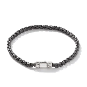 John Hardy Bracelets>Box Chain Bracelet, Dark Silver, 4MM