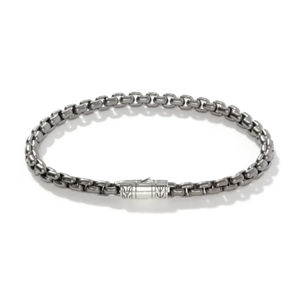 John Hardy Bracelets>Box Chain Bracelet, Dark Silver, 4.8MM