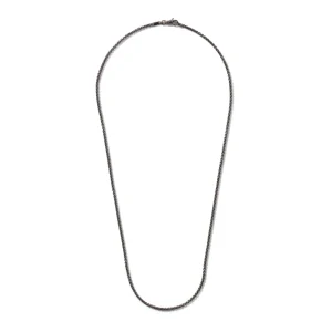 John Hardy Necklaces>Box Chain Necklace, Dark Silver, 2.7MM