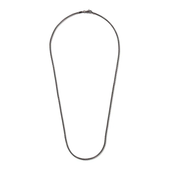 John Hardy Necklaces>Box Chain Necklace, Dark Silver, 2.7MM