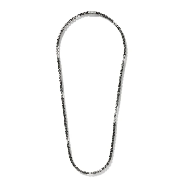 John Hardy Necklaces>Box Chain Necklace, Dark Silver, 4.8MM