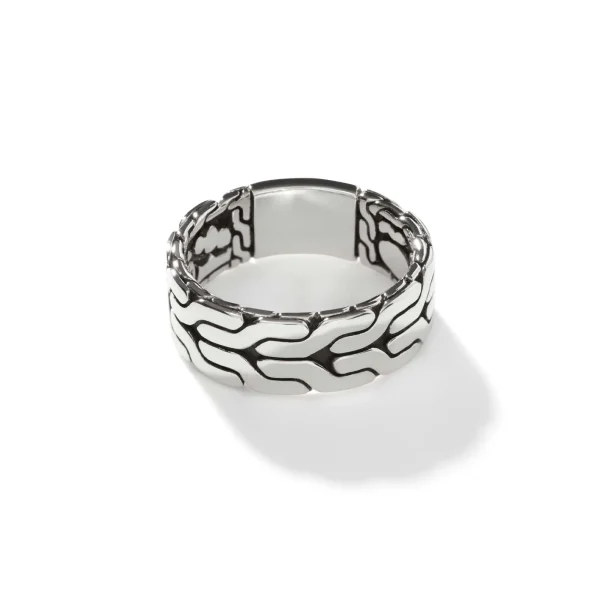 John Hardy Rings>Carved Chain Band Ring, Sterling Silver