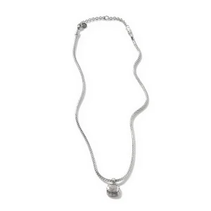 Women John Hardy Necklaces>Carved Chain Necklace, Silver, Diamonds