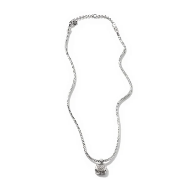 Women John Hardy Necklaces>Carved Chain Necklace, Silver, Diamonds