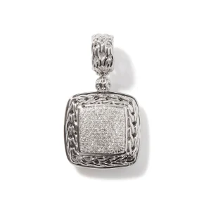 Women John Hardy Necklaces>Carved Chain Pendant, Silver, Diamonds