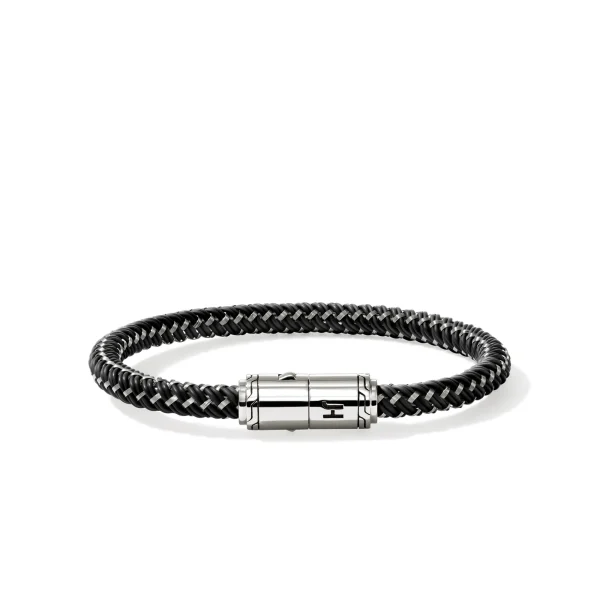 John Hardy Bracelets>Cord Bracelet, Sterling Silver, Rubber