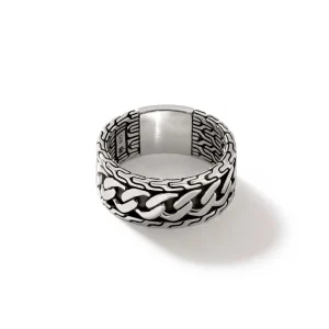 John Hardy Rings>Curb Chain Band Ring, Sterling Silver