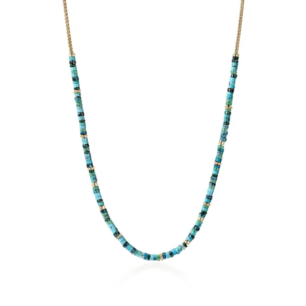 John Hardy Necklaces>Heishi Chain Necklace, Gold, Gemstones