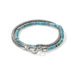 John Hardy Bracelets>Heishi Chain Wrap, Sterling Silver