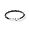 John Hardy Bracelets>Hook Clasp Bracelet, Leather, Silver, 5MM