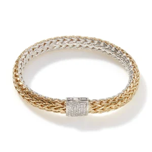 Women John Hardy Bracelets | Bracelets>Icon Bracelet, Gold, Silver, Diamonds, 7.5MM