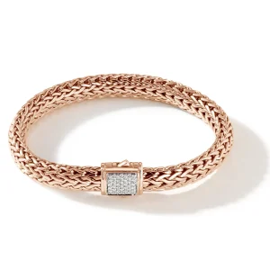 Women John Hardy Bracelets | Bracelets>Icon Bracelet, Rose Gold, Diamonds, 7.5MM