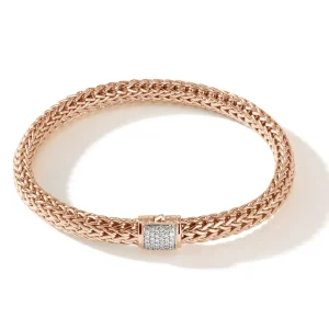 Women John Hardy Bracelets | Bracelets>Icon Bracelet, Rose Gold, Diamonds, 6.5MM