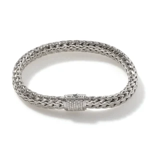 Women John Hardy Bracelets>Icon Bracelet, Silver, Diamonds, 7.5MM