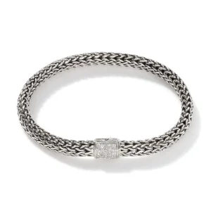 Women John Hardy Bracelets | Bracelets>Icon Bracelet, Sterling Silver, Pavé, 6.5MM