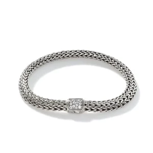 Women John Hardy Bracelets | Bracelets>Icon Bracelet, Sterling Silver, Pavé, 6.5MM