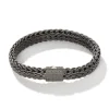 John Hardy Bracelets>Icon Flat Bracelet, Dark Silver, 11MM