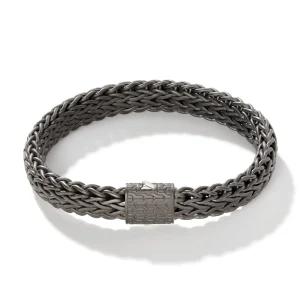 John Hardy Bracelets>Icon Flat Bracelet, Dark Silver, 11MM