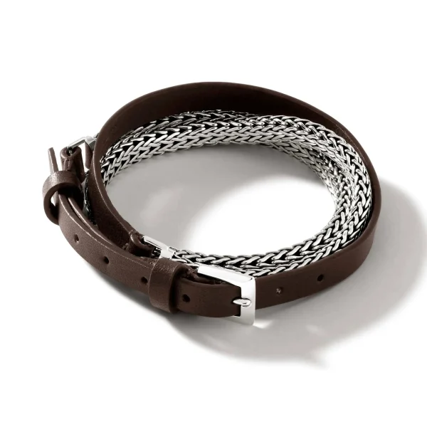 Women John Hardy Bracelets | Bracelets>Icon Wrap, Sterling Silver, Leather