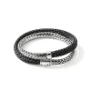 John Hardy Bracelets>Icon Wrap, Sterling Silver, Rubber, 8MM