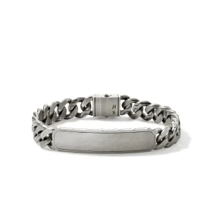 John Hardy Bracelets>ID Curb Bracelet, Sterling Silver, 11MM