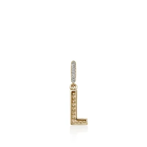 Women John Hardy Necklaces>Initial Pendant, Gold, Diamonds