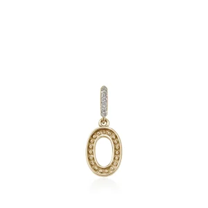 Women John Hardy Necklaces>Initial Pendant, Gold, Diamonds