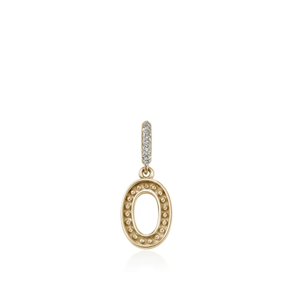 Women John Hardy Necklaces>Initial Pendant, Gold, Diamonds