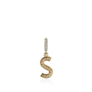 Women John Hardy Necklaces>Initial Pendant, Gold, Diamonds