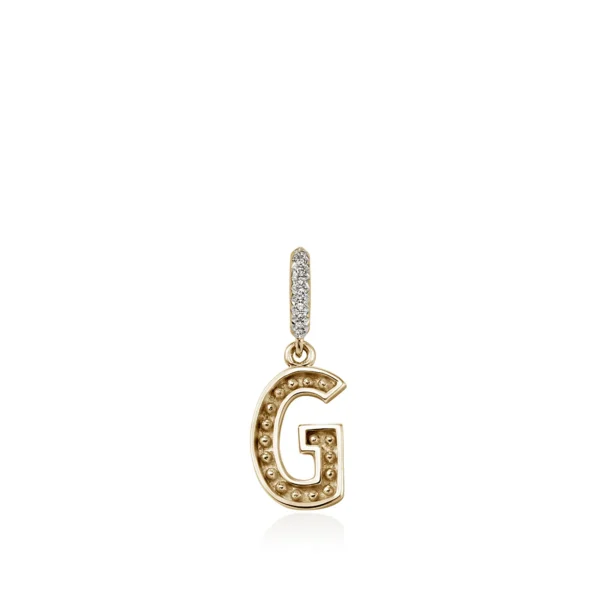 Women John Hardy Necklaces>Initial Pendant, Gold, Diamonds