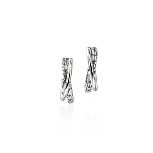 Women John Hardy Earrings>JH Essential Crossover Earring, Sterling Silver, 20.5MM