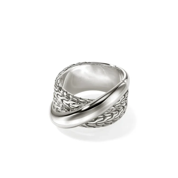 Women John Hardy Rings>JH Essential Crossover Ring, Sterling Silver