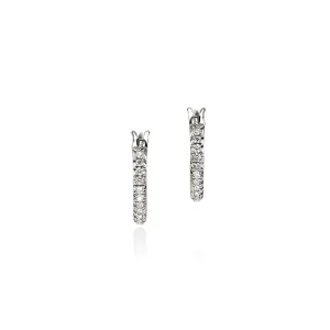 Women John Hardy Earrings>JH Essential Pavé Hoop Earring, Sterling Silver, Diamonds, 9MM