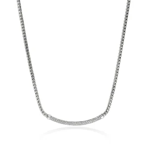 Women John Hardy Necklaces>JH Essential Pavé Necklace, Sterling Silver, Diamonds, 2.5MM