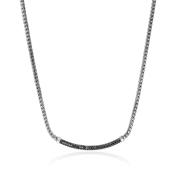 Women John Hardy Necklaces>JH Essential Pavé Necklace, Sterling Silver, Gemstones, 2.5MM