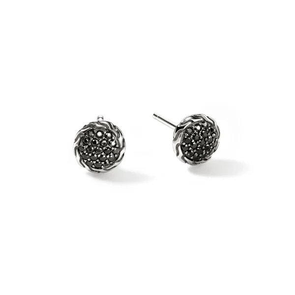 Women John Hardy Earrings>JH Essential Pavé Stud Earring, Sterling Silver, Gemstones, 7MM