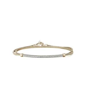 Women John Hardy Bracelets>JH Essential Pavé Wrap Bracelet, Gold, Diamonds, 1.8MM