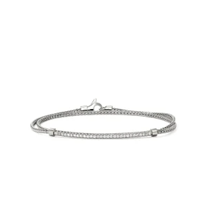 Women John Hardy Bracelets>JH Essential Pavé Wrap Bracelet, Sterling Silver, Diamonds, 1.8MM