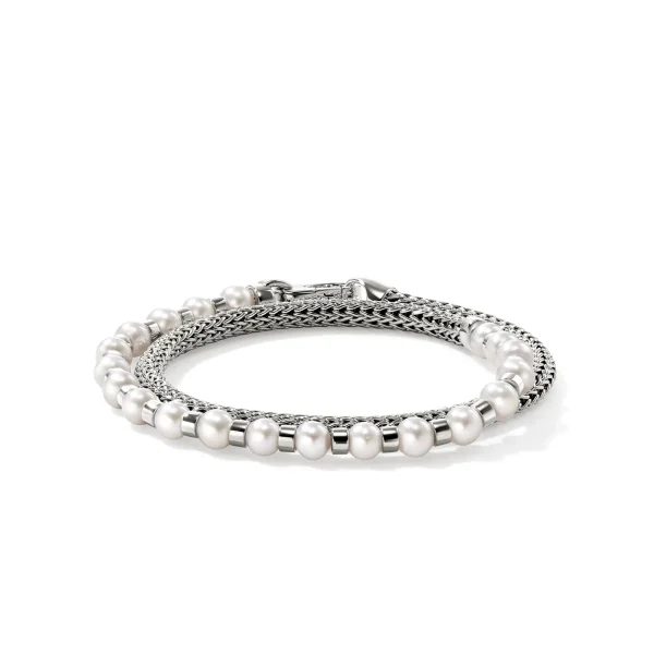 Women John Hardy Bracelets | Bracelets>JH Essential Pearl Wrap Bracelet, Sterling Silver