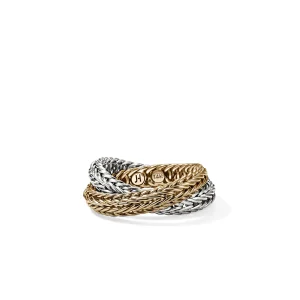 Women John Hardy Rings | Rings>Kami Chain Crossover Ring, Gold, Sterling Silver, 4.5MM