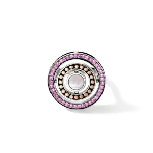 Women John Hardy Rings>Moon Door Ring, Rose Gold, Silver, Pavé