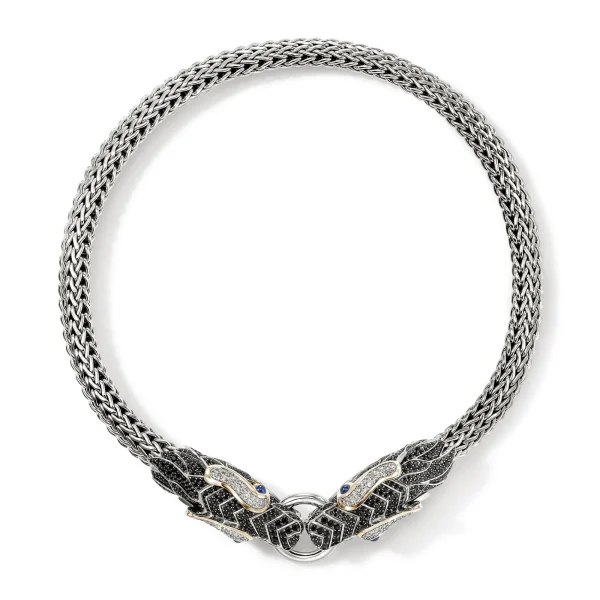 Women John Hardy Necklaces>Naga Choker, Gold, Silver, Diamonds