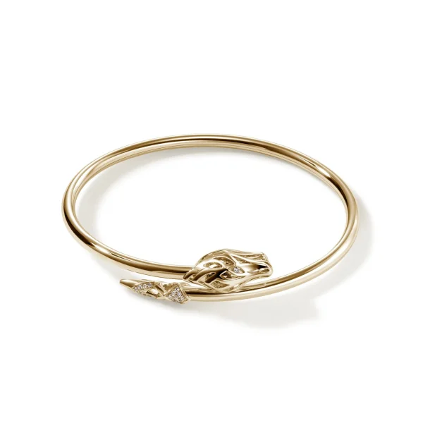 Women John Hardy Bracelets>Naga Cuff, Gold, Diamonds, Slim