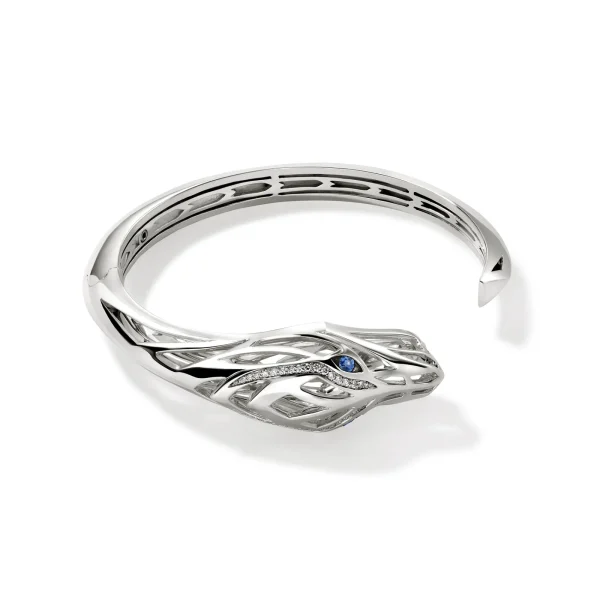 Women John Hardy Bracelets>Naga Hinged Cuff, Sterling Silver, Diamonds