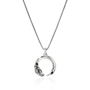 John Hardy Necklaces>Naga Pendant Necklace, Sterling Silver, Blue Sapphire, 1.6MM