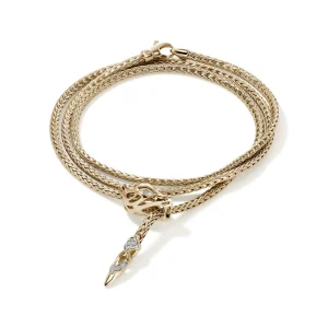 Women John Hardy Bracelets>Naga Wrap, Gold, Diamonds, 2.5MM