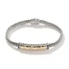 Women John Hardy Bracelets>Palu ID Bracelet, Silver, Gold, Pavé, 5MM