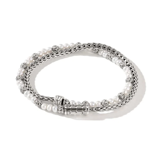 Women John Hardy Bracelets | Bracelets>Pearl Chain Double Wrap, Sterling Silver