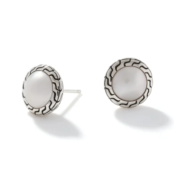 Women John Hardy Earrings>Pearl Stud Earrings, Sterling Silver